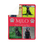 🐾 "Home is where my dog is" - Sherpa Blanket - Personalized name and photos