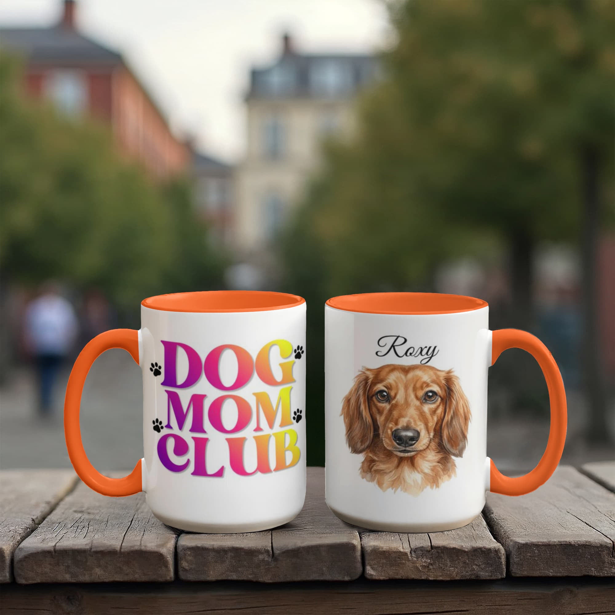 Dog Mom Club Custom Pet Portrait Coffee Mug – Watercolor Style