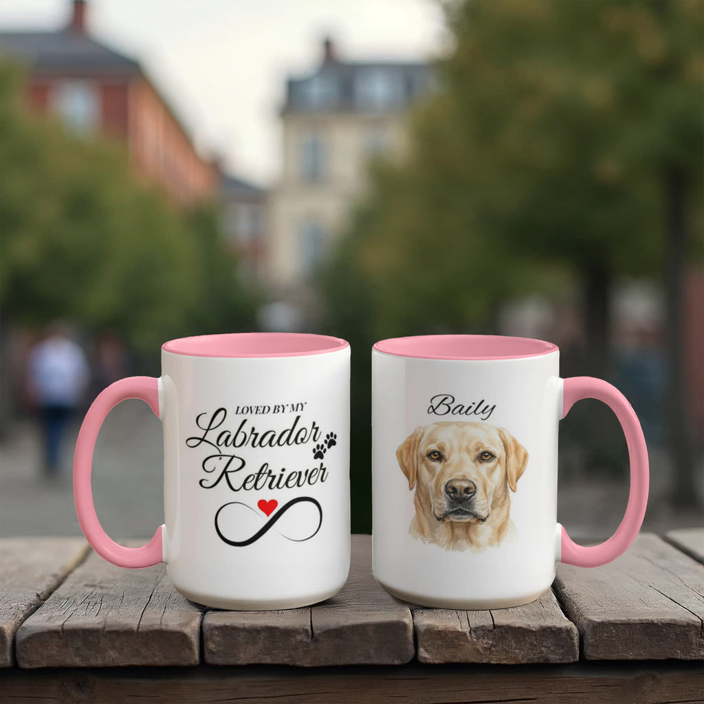 "Loved by my Labrador Retriever" Water Color Pet Portrait Coffee Mug