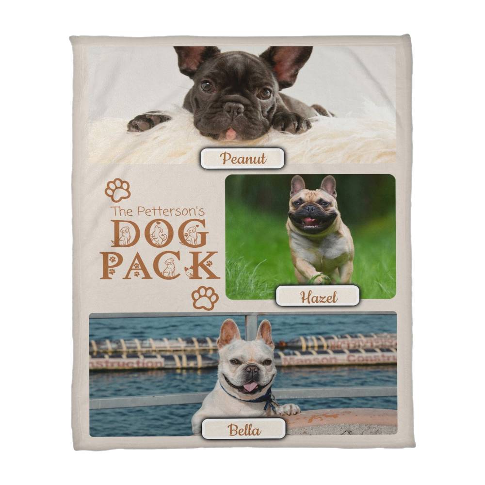 🐾 Dog Pack Fleece Blanket — Celebrate Your Whole Canine Family