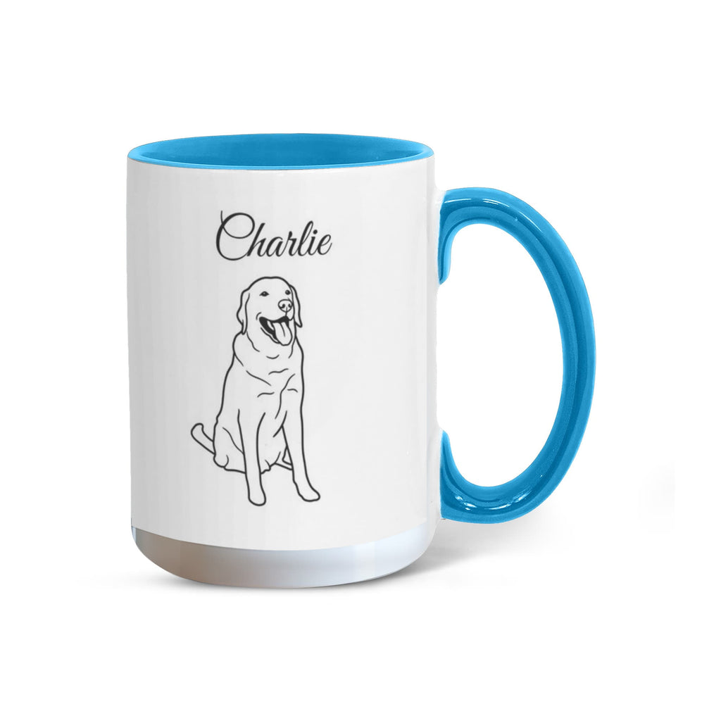 "Loved by a Labrador Retriever" line drawn Pet Portrait Coffee Mug