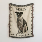 Woven Blanket personalized with paw Frame