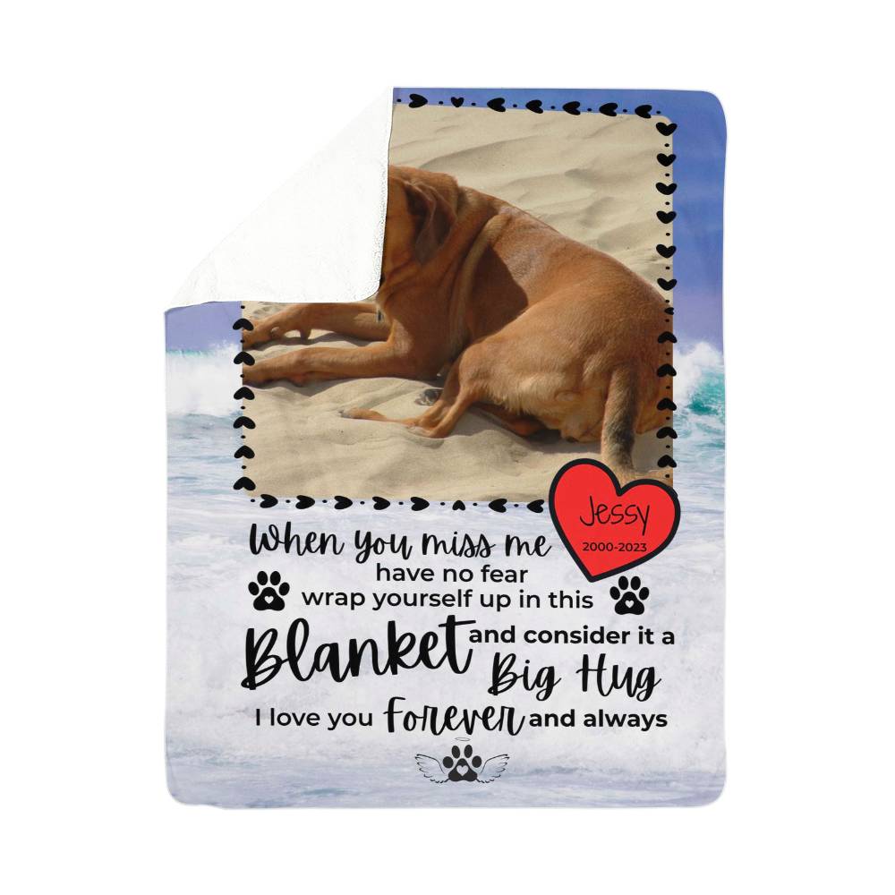 🐾 Pet Memorial Sherpa Blanket- When you miss me
