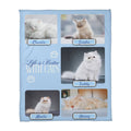 Personalized Multi-Cat Photo Blanket - Custom Cat Collage Fleece Blanket - 2-5 Cats Names & Photos