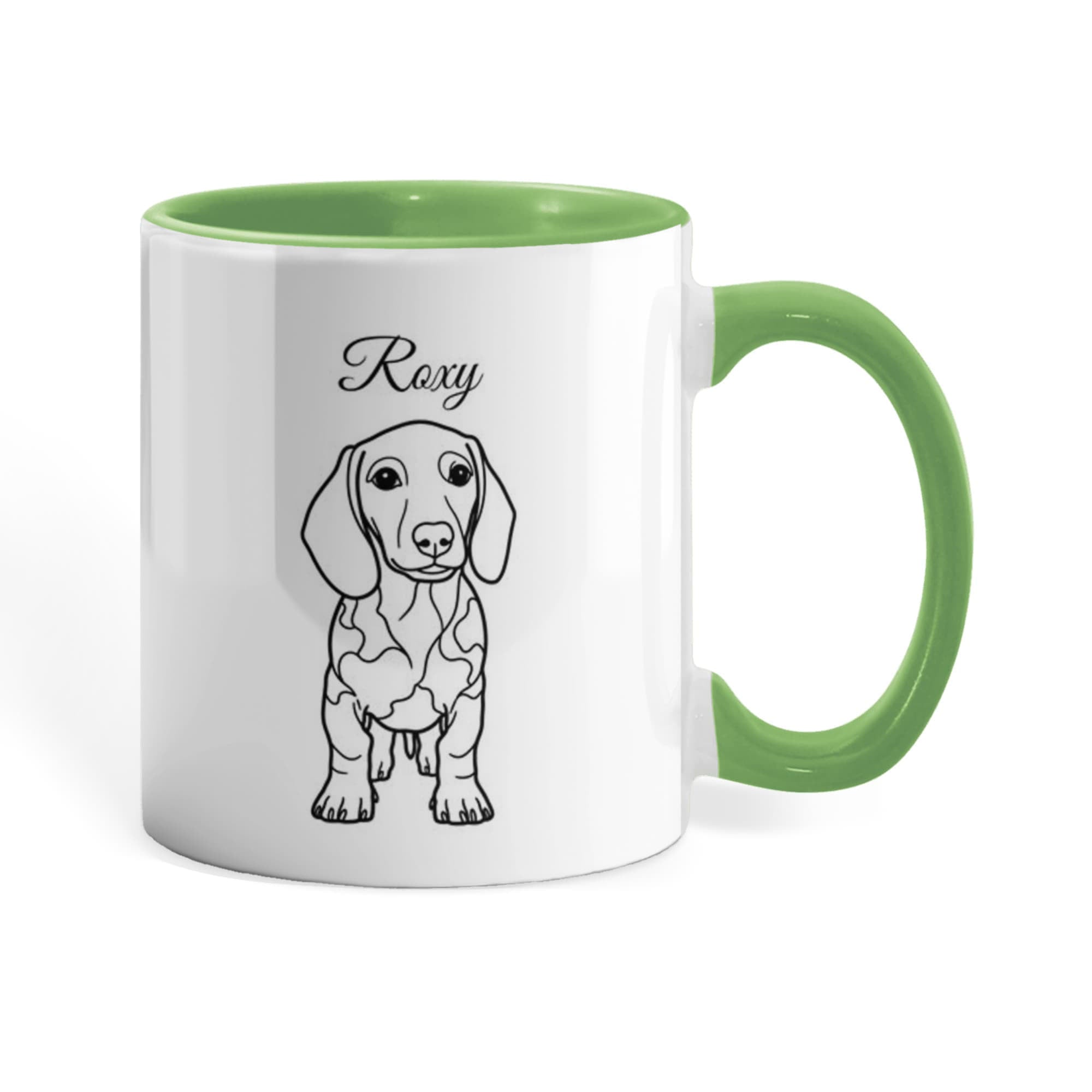 "Loved by a Dachshund" Line Drawn Pet Portrait Coffee Mug