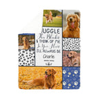 🐾 "Snuggle this blanket" Memorial - Sherpa Blanket - Personalized name and photos