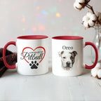 "Loved by my Pitbull" Water Color  Pet Portrait Coffee Mug