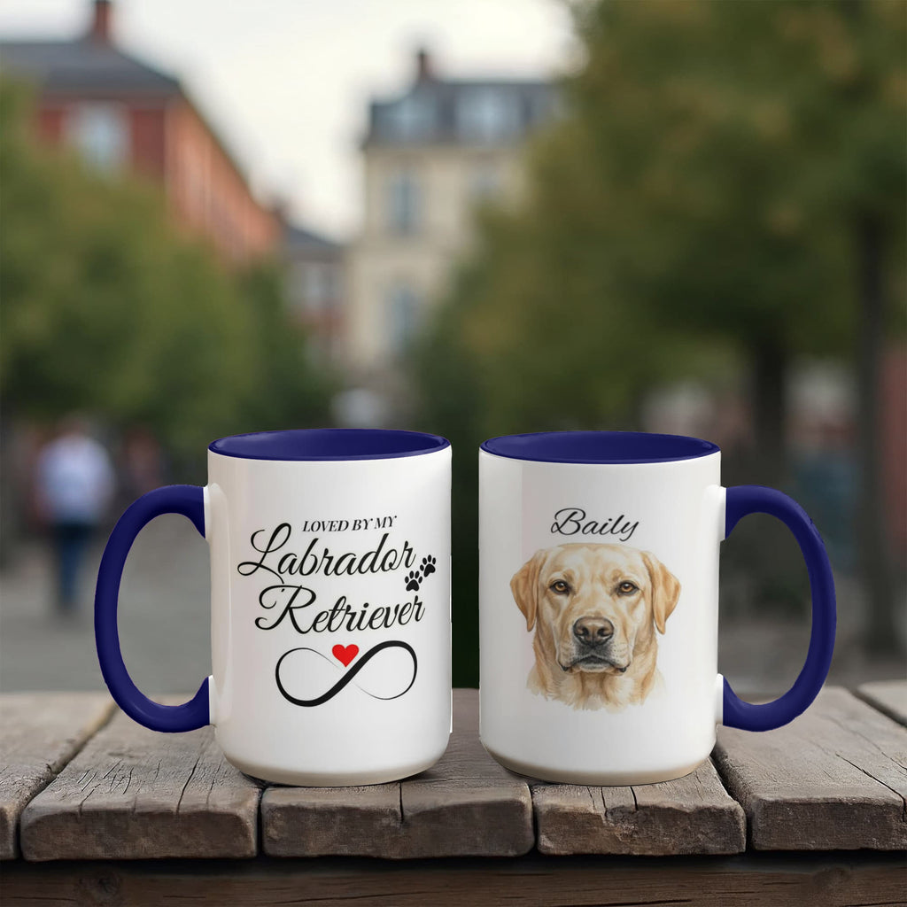 "Loved by a Labrador Retriever" Water Color Pet Portrait Coffee Mug