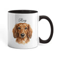 "Loved by a Dachshund" Water Color Pet Portrait Coffee Mug