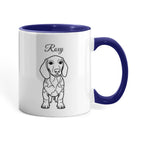 "Loved by a Dachshund" Line Drawn Pet Portrait Coffee Mug