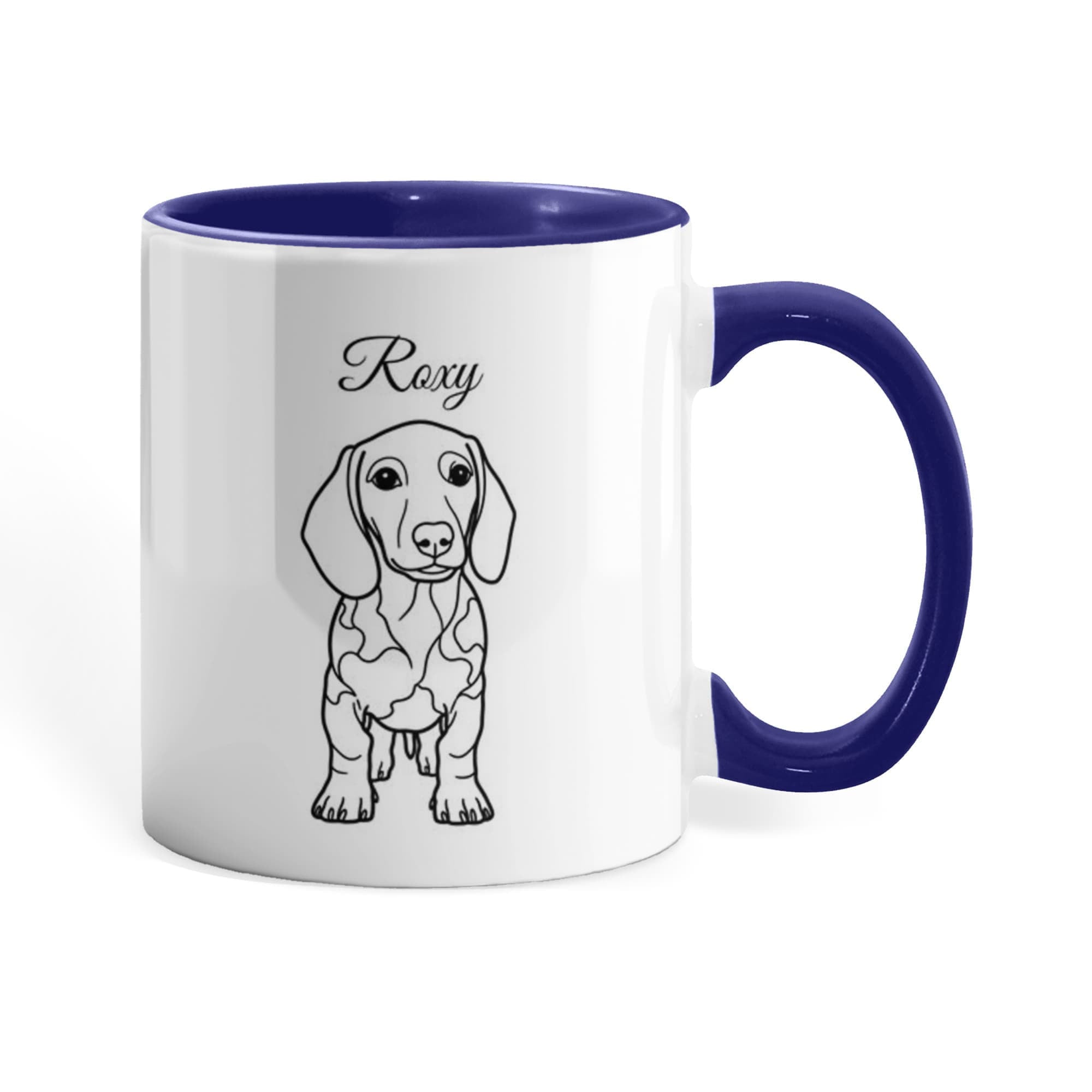"Loved by a Dachshund" Line Drawn Pet Portrait Coffee Mug