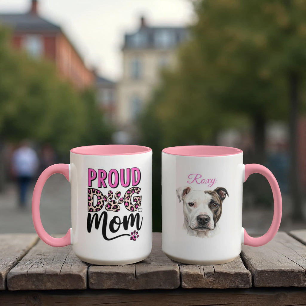 "Proud Dog Mom" Water Color  Pet Portrait Coffee Mug
