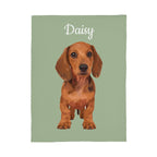 Custom AI Pet Portrait Fleece Blanket - Personalized Dog Photo Blanket