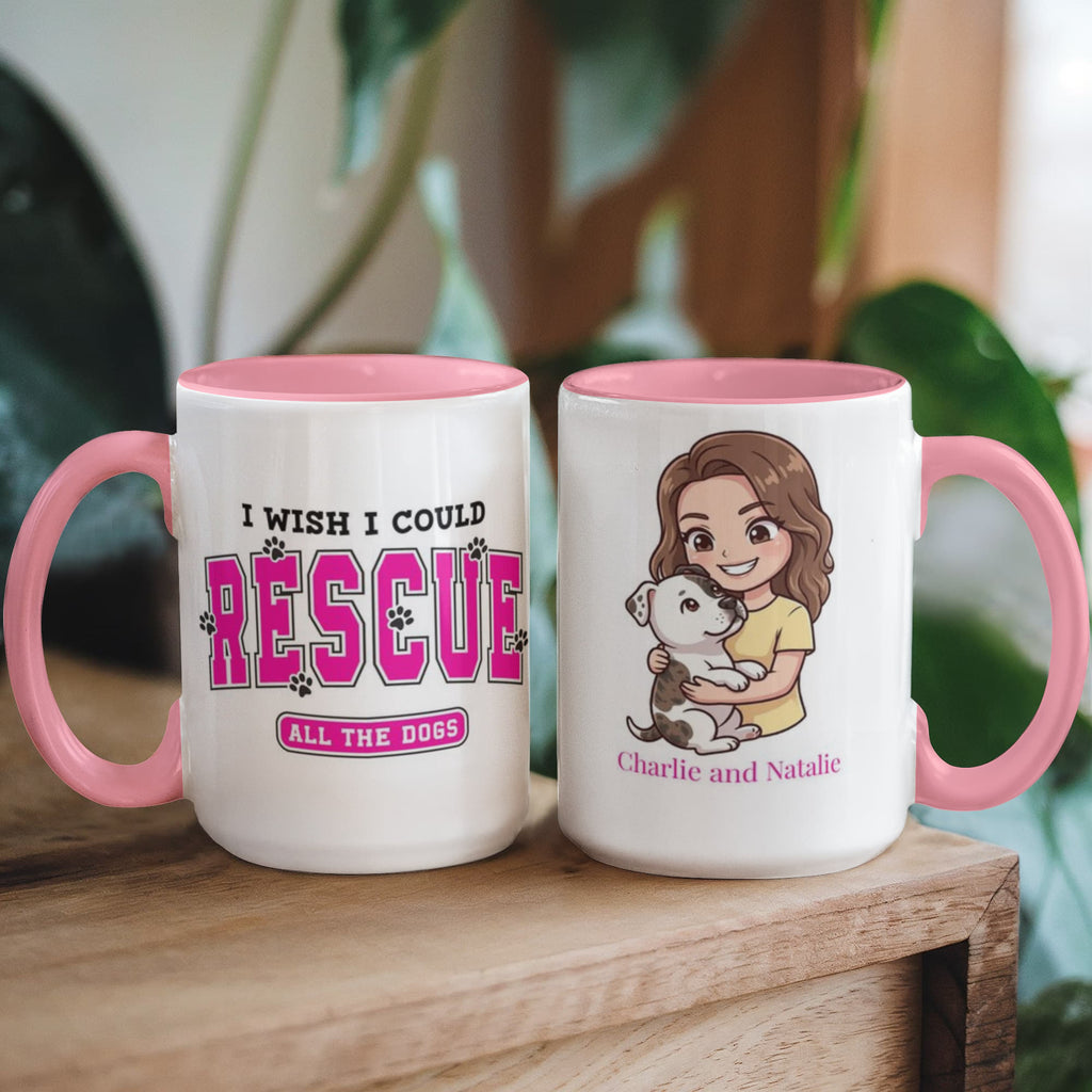 I Wish I Could Rescue All the Dogs – Chibi Style Pet Portrait Coffee Mug