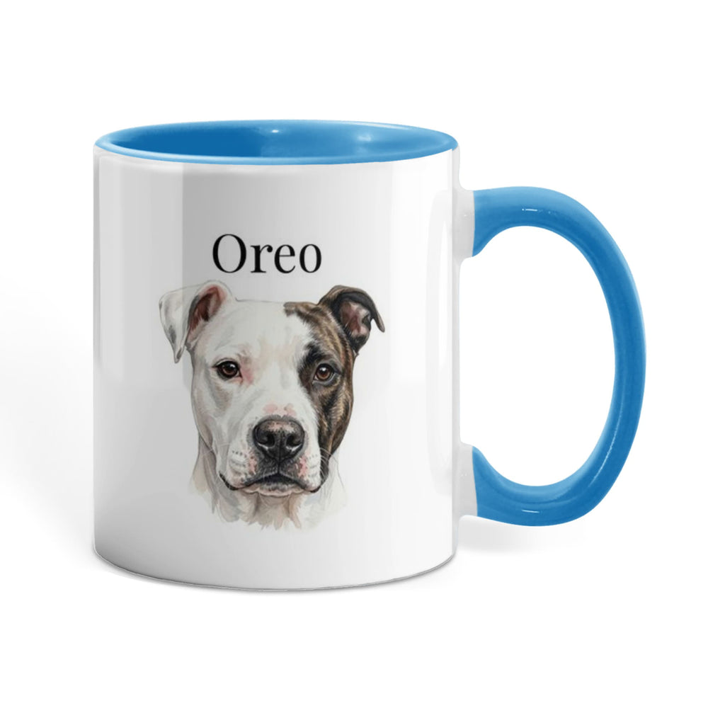 "Loved by a Pitbull" Water Color  Pet Portrait Coffee Mug