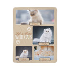 Decorative plaque with images of cats and 'Life is Better with Cats' text on a beige background