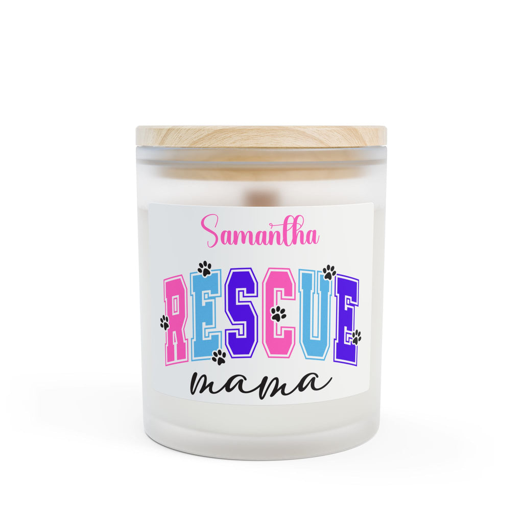 Rescue Mama Personalized Frosted Glass Candle – Wooden Wick | 9 Scents