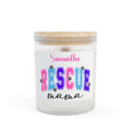 Rescue Mama Personalized Frosted Glass Candle – Wooden Wick | 9 Scents